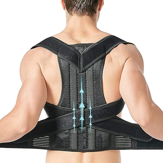 Back Pain Posture Corrector Belt For Lower And Upper Back Pain Relief with Mesh fabric for Man &amp; Woman Medium Universal SIZE